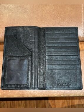 Osgoode Marley Black soft Leather unisex Long Wallet ID, card, cash, receipt